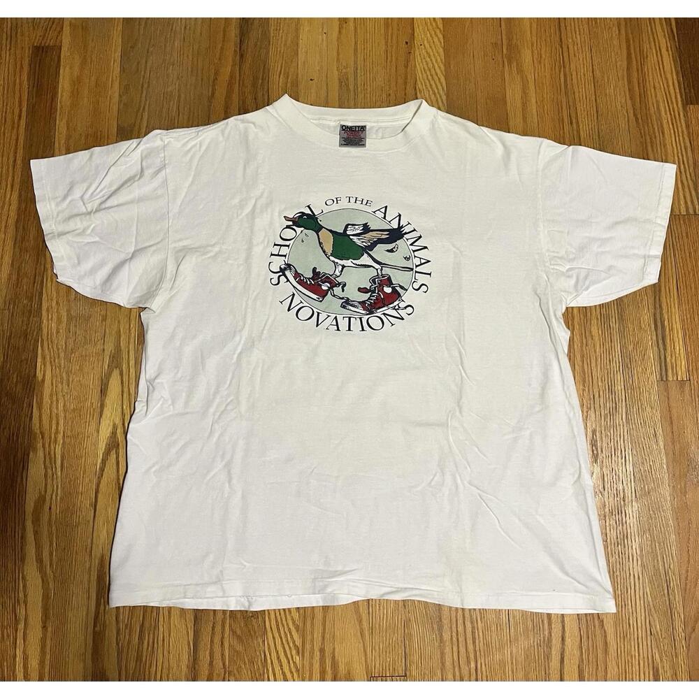 Vintage School of The Animals T-Shirt Single Stitch White
